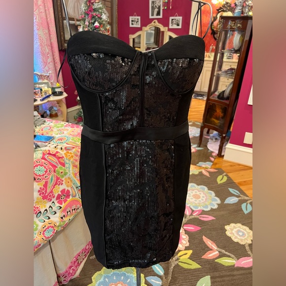 Black Strapless Dress | Little Black Dress | Black Sequin Dress | New Years Eve - Picture 6 of 8